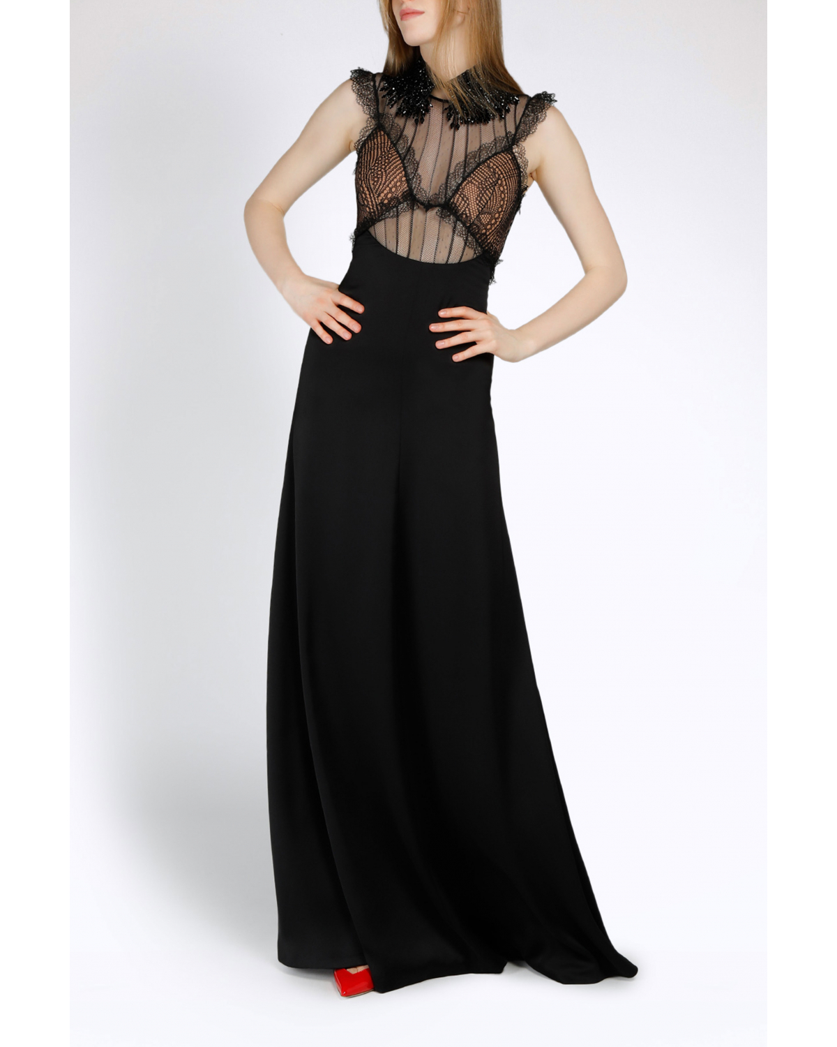 Long lace embroidered dress | Evening Essential, Party Collection, New Arrivals | Genny