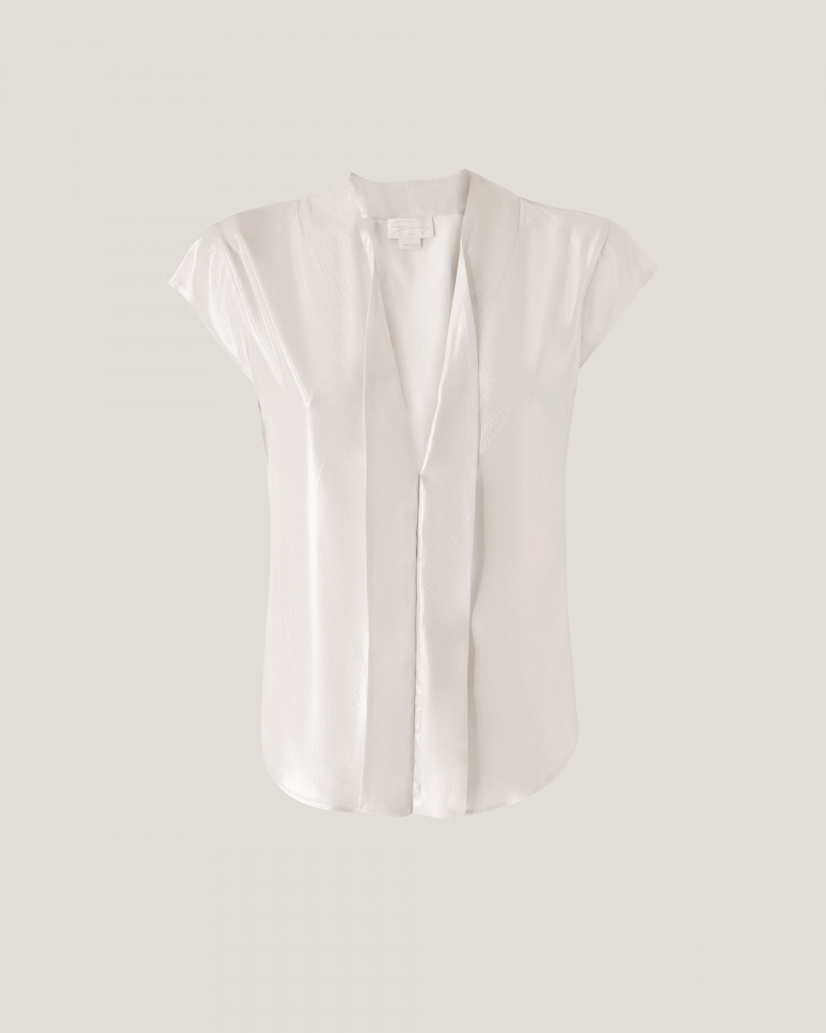 Laminated V-neck top | Cruise 2023 Collection, Sale, hide_category, OUTLET, -40% | Genny