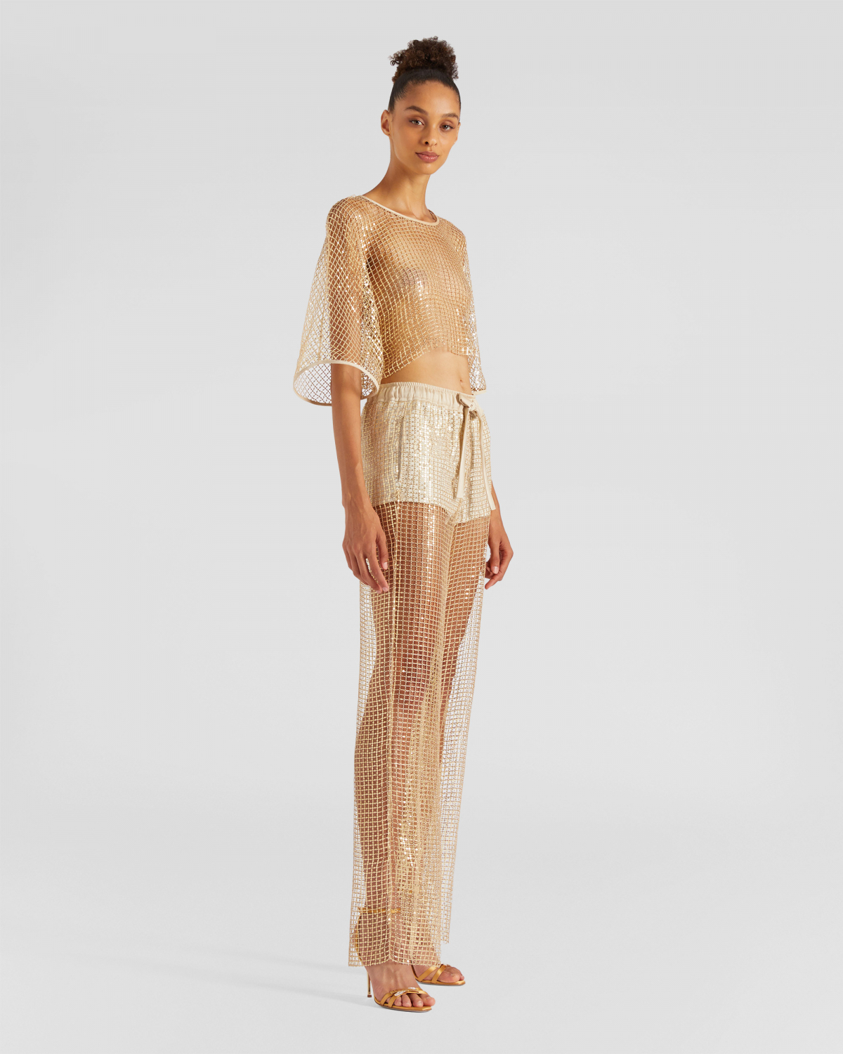 Mesh pants with drawstring | Resort 2024 Collection, Skirts & Trousers, Trousers, SS24, EID , Ready to Wear, New Arrivals | Genny