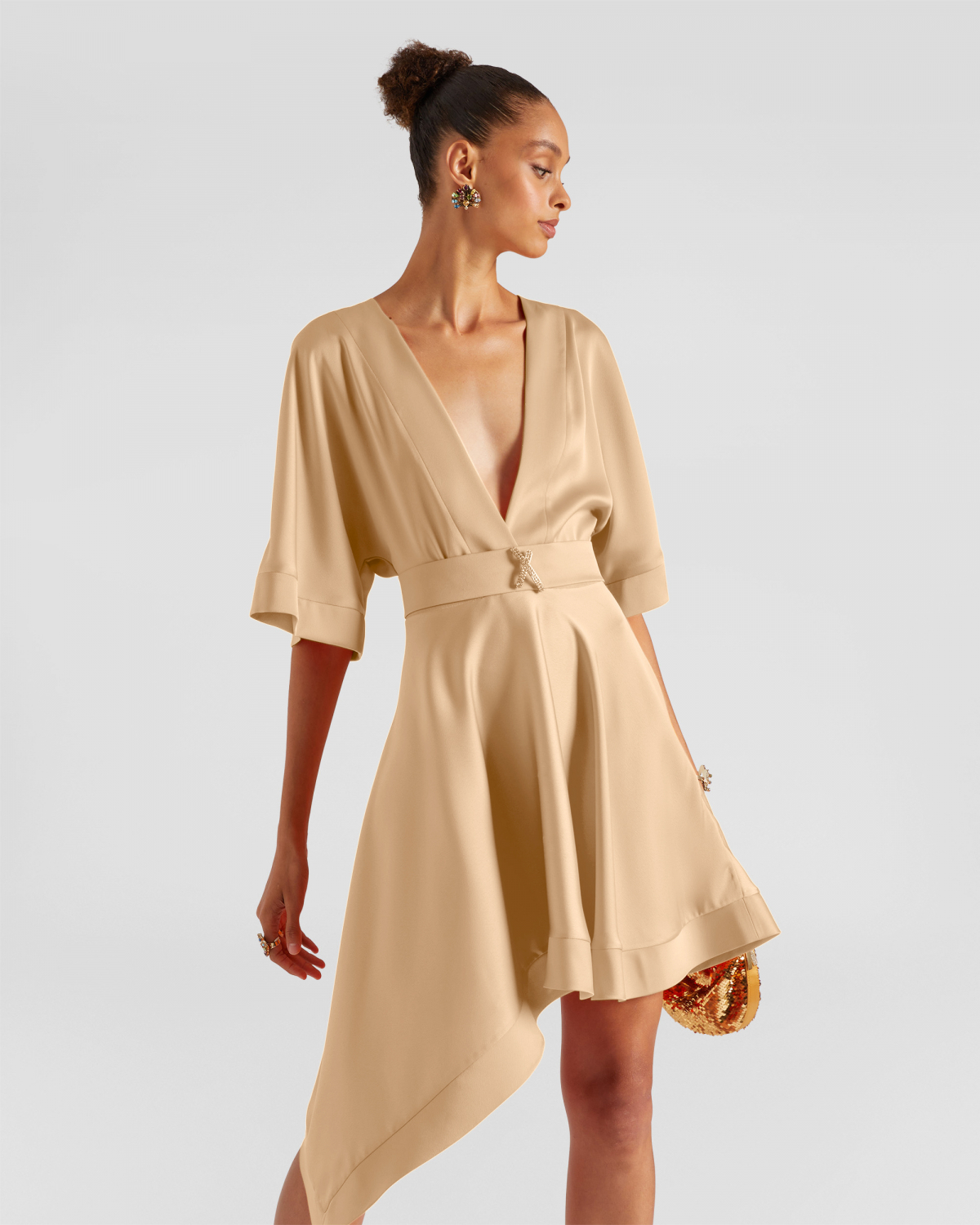 Dress with asymmetrical skirt | Resort 2024 Collection, Dresses & Jumpsuits, Daily dresses, Ceremony dresses, SS24, EID , Ready to Wear, New Arrivals | Genny