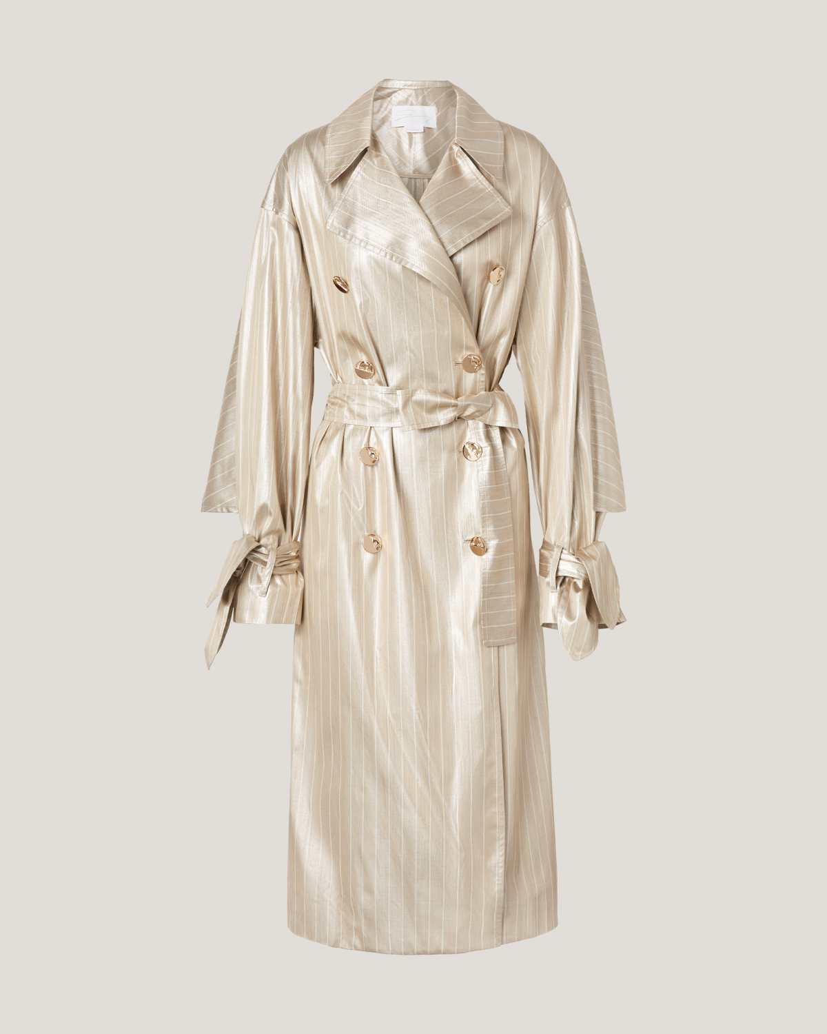 Lamé twill trench coat | Resort 2024 Collection, Jackets, SS24, EID , Ready to Wear, New Arrivals | Genny