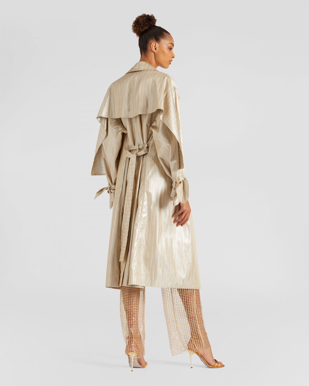 Lamé twill trench coat | Resort 2024 Collection, Jackets, SS24, EID , Ready to Wear, New Arrivals | Genny